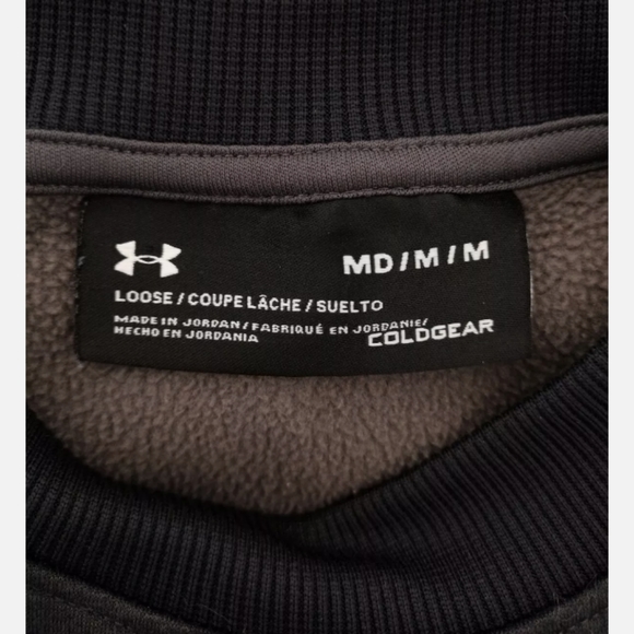 Under Armor Women's Sz M Coldgear Synthetic Wool Crew Logo Sweatshirt Sweater - Picture 6 of 6